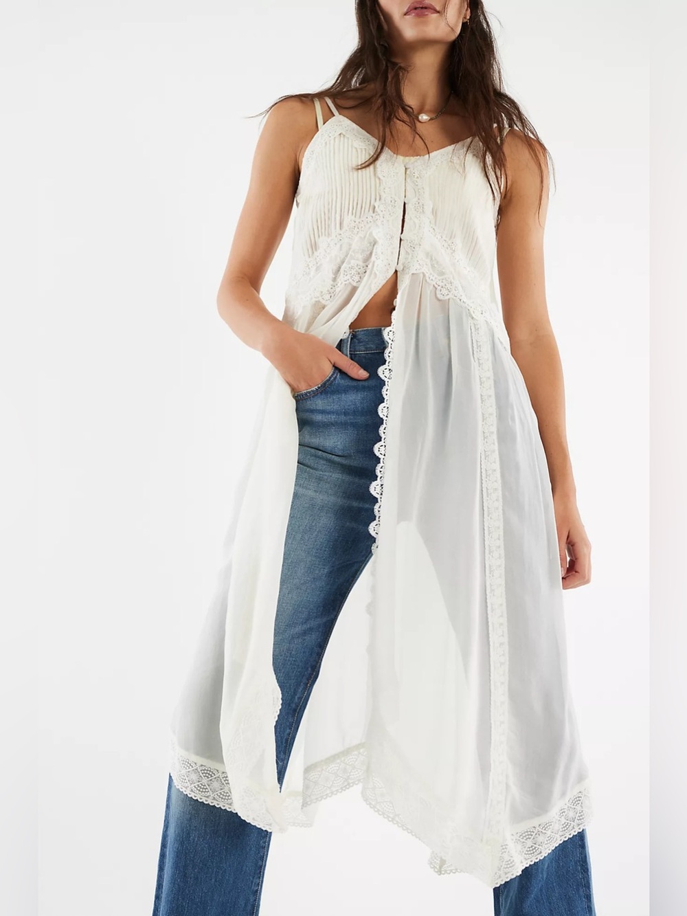 Free People Snowbird Maxi Top in Ivory